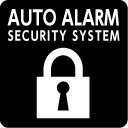 【シール】 AUTO ALARM SECURITY SYSTEM (鍵マーク) 45mmx45mm