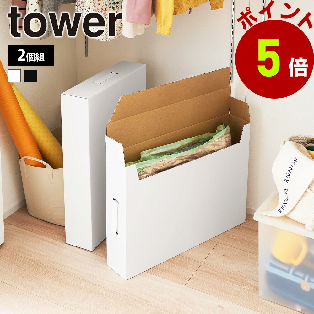 山崎実業 tower 作品収納ボックス タワー 2個組 A2サイズ 作品収納ケース 作品 収納 セッ
