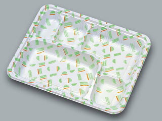 LC-613　若葉　本体・透明フタセット　50枚　ケース　福助工業　のせ蓋　使い捨て容器　柄付き容器　テ..