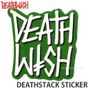 デスウィッシュ DEATHWISH デススタック ステッカー DEATHSTACK STICKER スケートボード スケボー シール カスタム デッキ ヘルメット キャリーバッグ SKATEBOARD DECK カラー:GREEN