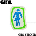 ガール GIRL ステッカー STICKER シール スケボー スケートボード ストリート ブランド カスタム デッキ スマホ カラー:Light Green/White/Blue サイズ:8.9x6cm