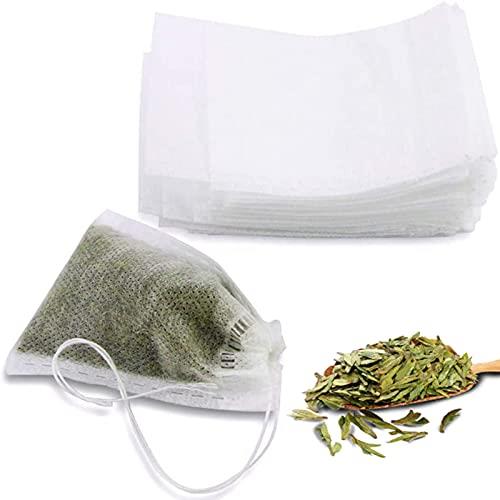 YFFSFDC 使い捨て空の袋100個 不織布無漂白 ティーバッグ強力な浸透 天然 ルースリーフお茶&コーヒー用(7cm*9cm)