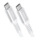 NIMASO USB-C & Type C ケーブル (0.3m ホワイト) USB C 2.0 PD対応 60W 3A急速充電 高耐久ナイロン編み iPhone15シリーズ、iPad、MacBook、Sony等Type-c機種対応