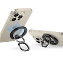 ESR スマホリング マグネット Magsafe リング スマホ落下防止 HaloLock マグセーフ 対応 スマホリングホルダー 指リング バンカーリング 磁石 スマホグリップ 角度調節可能 スマホスタンド 折り畳み iPhone 15/14/13/12シリーズ専用 ブラック