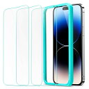 【米軍MIL規格の保護】ESR iPhone 14 Pro ガラスフィルム 画面保護 取り付け簡単 いphone14pro ガラスフィルム 取り付けフレーム付き 頑丈 傷防止 3枚入り 6.1インチ