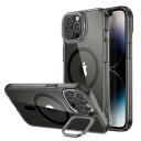 【レンズスタンド内蔵】ESR iPhone14promax ケース MagSafe 対応 3WAY置き 角度調整可能 いphone14pro max ケース 米軍MIL規格 耐衝撃 傷防止 ストラップホール付き 14 pro max ケース カメラ リング アイフォン14promax 用 スマホケース Classicシリーズ(クリア_ブラック)