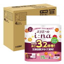 エリエール トイレットペーパー i:na(イーナ) フラワープリント 3.2倍巻き 75m×32ロール(4ロール×8パック) ダブル パルプ100% 華やかなフローラルの香り 【ハーフケース】