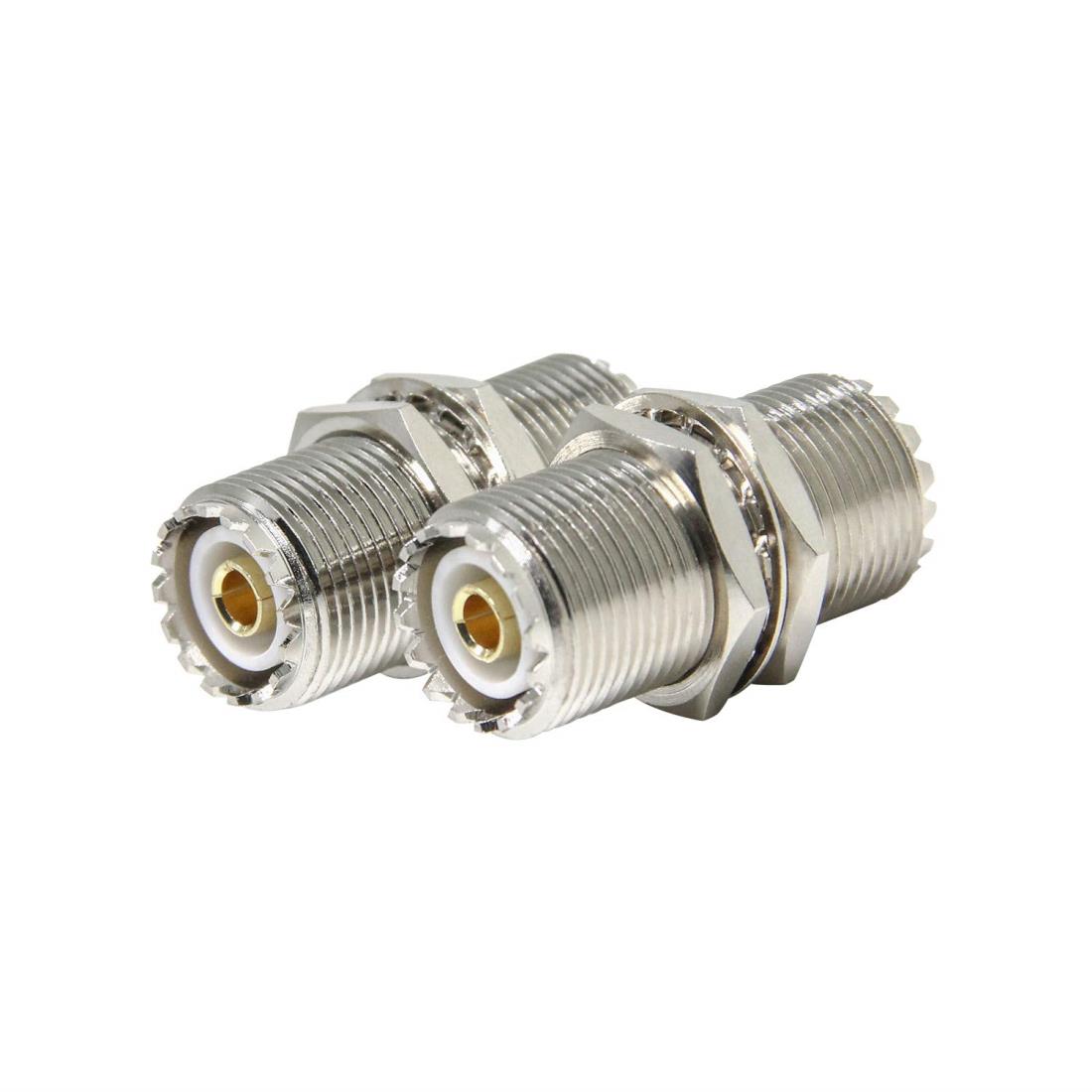 MJ MJ 中継コネクタ 2個 両端M型 メスメス wuernine 同軸ケーブル 無線機アンテナなど 中継用 ナット付き