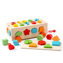 Wooden Teether 積み木 形合わせ おもちゃ 木製パズル 木製おもちゃ 型はめ 知育玩具 モンテッソーリ 形はめ込み 木のおもちゃ 木製の車おもちゃ...