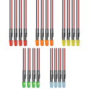 Doyime ジオラマ電飾用 発光ダイオード 配線付き 3mm 5色 20本入り チップLED 5-12V用 抵抗付属 電車模型 鉄道模型 建物模型 模型電飾