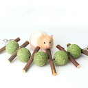 MUYYIKA ハムスター 歯磨き うさぎ チンチラ 嚙む おもちゃ リス モルモット ウサギ テンジクネズミ 小動物 ストレス 運動不足 解消 吊り下げ 齧り対策 天然のリンゴの小枝 (牧草ボールとりんご枝)(4)
