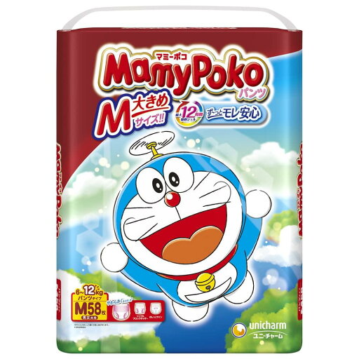 【パンツ Mサイズ】マミーポコパンツ ドラえもん オムツ (6~12kg)58枚 【パンツ Mサイズ】マミーポコパンツ ドラえもん オムツ (6~12kg)58枚