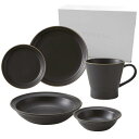 TAMAKI エッジライン 1人暮らし 食器セット ブラック マグカップ350ml ボウルS 300ml カレー&パスタ皿700ml T-924969
