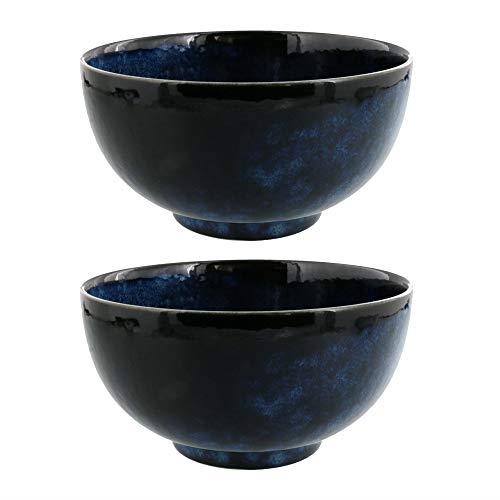 EAST table(イーストテーブル) お好み丼 大 窯変紺 16cm 2個セット 和食器 丼ぶり どんぶり 丼 麺鉢 ボウル 鉢 大鉢 (窯変紺, お好み丼 16cm 2個セット) 日本製 どんぶり 和食器 食洗機対応 レンジ対応 ペア 17-012