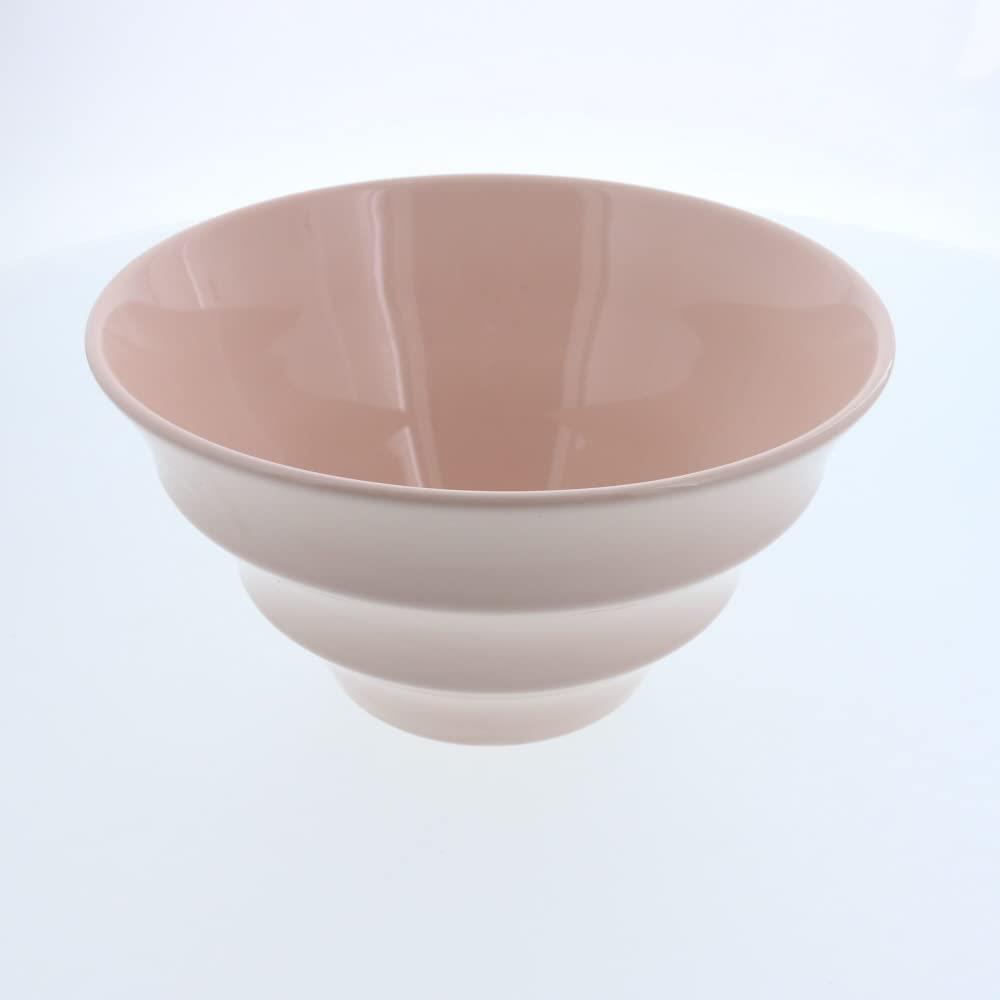 EAST table(イーストテーブル) ラーメンどんぶり 軽量 19cm カラーボーダー 美濃焼 ピンク 712-028-04 日本製 丼 おしゃれ レンジ対応 食洗器対応