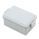 三好製作所(Miyoshi Seisakujyo) GEL-COOL ジェルクール square 保冷剤一体型 四角 ランチボックス M お弁当箱 オイスターグレー 15×9.4×6cm 400ml 1段 弁当箱 女性 子供 仕切り付き 簡単クリップ バックル機構 レンジ対応 & 食洗機対応(蓋を除く本体、仕切り) グレー 日本