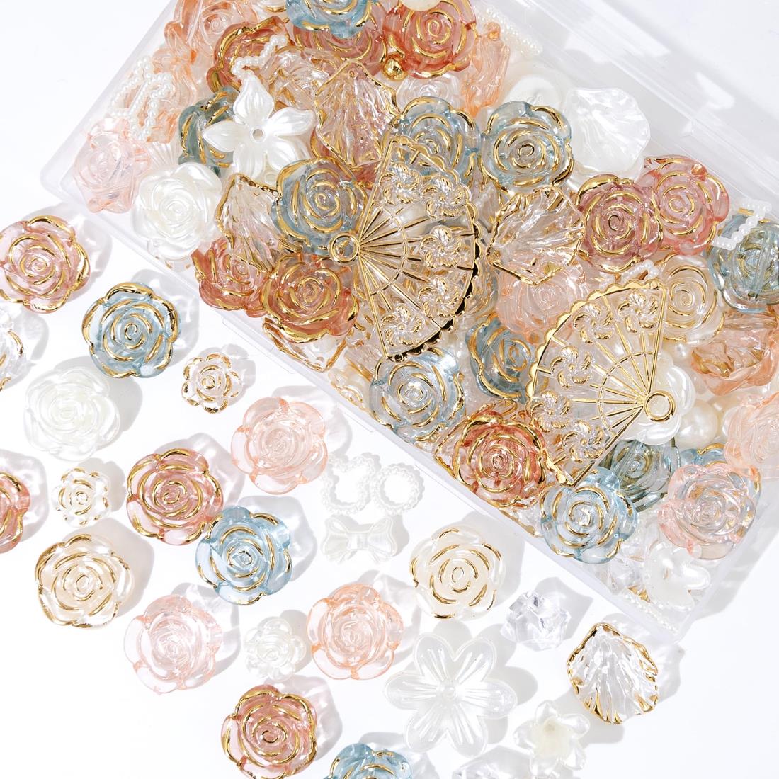 デコパーツ ビーズ ホイップデコ パーツ 【特典ビーズ含む·26セット展開·約110個】 アクリル セット トレカ 硬質ケース デコ 手芸 ...