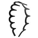 KISARGカチューシャ くし付ヘッドバンド ヘアカチューシャ ヘアバンド コーム付き メンズ レディース兼用 痛くない ヘアアレンジ 太め 1個入 ブラック
