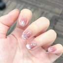 Lwenjing ネイルチップ 24枚入 3D ネイルチップ 手作りネイルチップ ネイルチップ ショート 春夏 ネイルチップ 人気 和風 かわいい シンプル おしゃれ 花嫁ネイル 光沢 つけ爪 両面テープ 成人式 入学式 卒業式 結婚式 ネイルチップ MJ-359