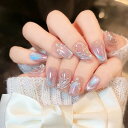 CQJSYL ネイルチップショート 人気ネイル 24枚入り ネイルチップ ロング春 夏 和風 かわいい ネイルチップ秋冬 手作りネイルチップグラデーション ネイ...