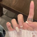 CQJSYL ネイルチップショート 人気ネイル 24枚入り ネイルチップ春 夏 和風 かわいい ネイルチップ秋冬 手作りネイルチップグラデーション ネイル 花嫁...