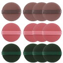 サムコス クッションファンデ パフ スポンジ メイク用パフ 柔らかい 吸収力 多機能 乾湿両用 丸い形 3色 (12個セット)