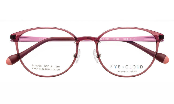 遠近両用メガネ アイクラウド レディース 軽い 痛くない ボストン おしゃれ 遠近両用老眼鏡 境目なし 視力補正 度数調整 度付き HOYA 累進屈折力レンズ 度数 0.75 1.0 1.25 1.5 1.75 2.0 2.25 2.5 2.75 3.5 3.25 3.5 EC1036