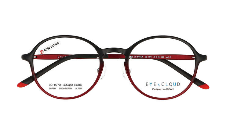 遠近両用メガネ アイクラウド レディース 軽い 痛くない ボストン おしゃれ 遠近両用老眼鏡 境目なし 視力補正 度数調整 度付き HOYA 累進屈折力レンズ 度数 0.75 1.0 1.25 1.5 1.75 2.0 2.25 2.5 2.75 3.5 3.25 3.5 EC1079