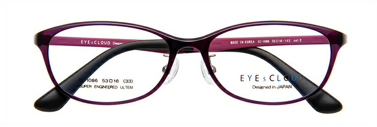 遠近両用メガネ アイクラウド レディース 軽い 痛くない かわいい ウェリントン おしゃれ 遠近両用老眼鏡 境目なし 視力補正 度数調整 度付き HOYA 累進屈折力レンズ 度数 0.75 1.0 1.25 1.5 1.75 2.0 2.25 2.5 2.75 3.5 3.25 3.5 EC1086