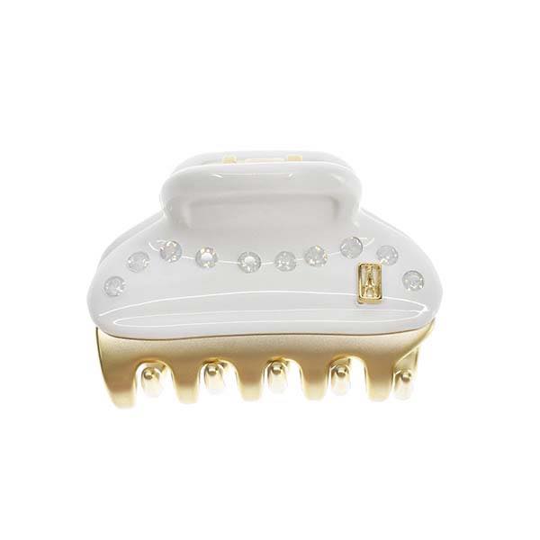 アレクサンドル ドゥ パリ ALEXANDRE DE PARIS / PINCE VENDOME 4.5CM ヘアクリップ #ICC45 14339 03 P1 BLANC