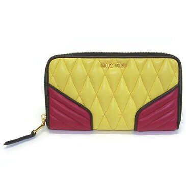 ミュウミュウ MIUMIU / ナッパ バイカーカラー キルティング NAPPA BIKER COLOUR SOLE+AZALEA 長札入財布 ラウンドファスナー付 #5M0506マラソン大特価+4/16トリプル勝利でP4倍