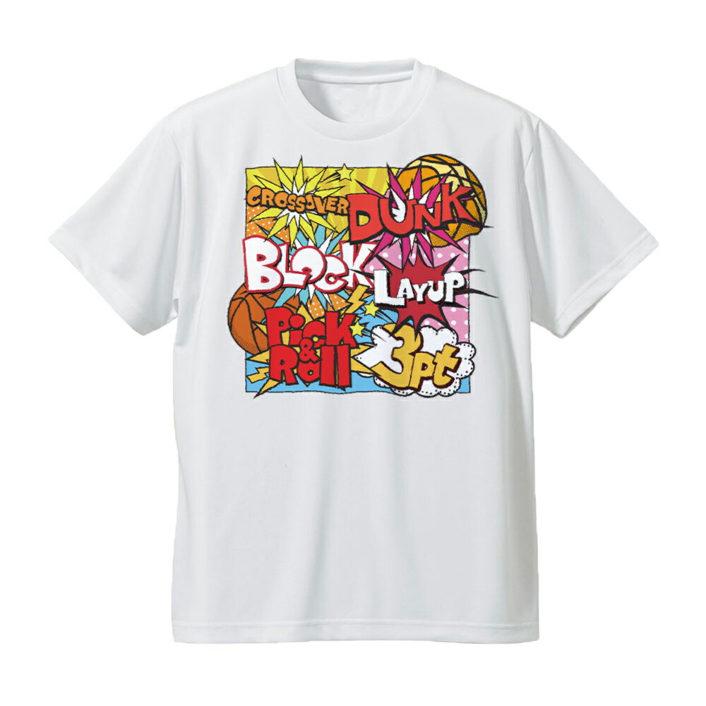 バスケ Tシャツ メンズ COMIC BOOK 半袖 練習着 白 ノースアイランド NORTHISLAND