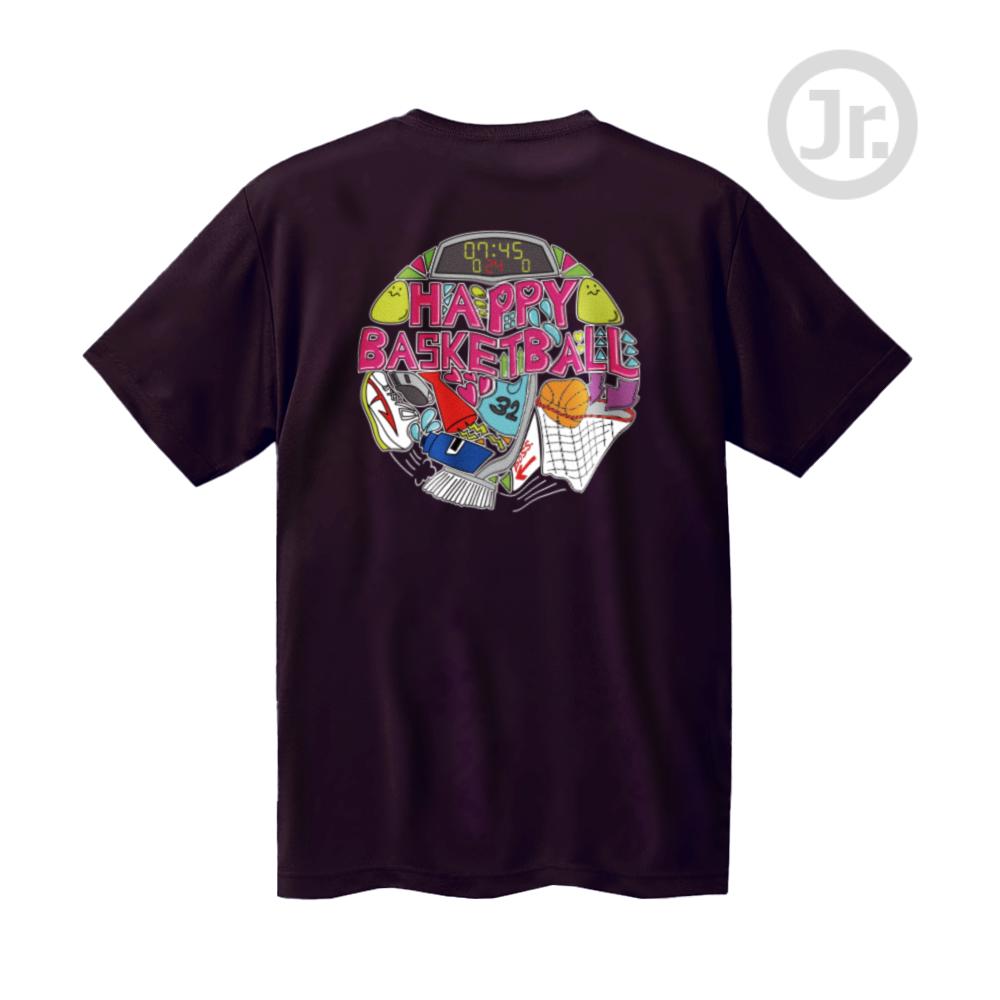 バスケ Tシャツ ジュニア 「HAPPY BASKETBALL」 半袖 練習着 ノースアイランド(NORTHISLAND)