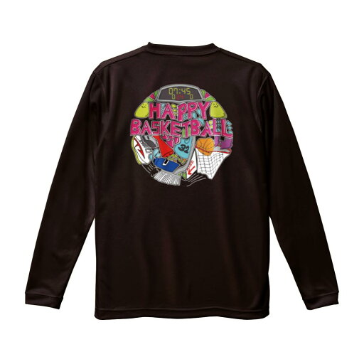 バスケ ロンT メンズ 「HAPPY BASKETBALL」 長袖 練習着 ノースアイランド(NORTHISLAND) バスケ ロンT メンズ 「HAPPY BASKETBALL」 長袖 練習着 ノースアイランド(NORTHISLAND)