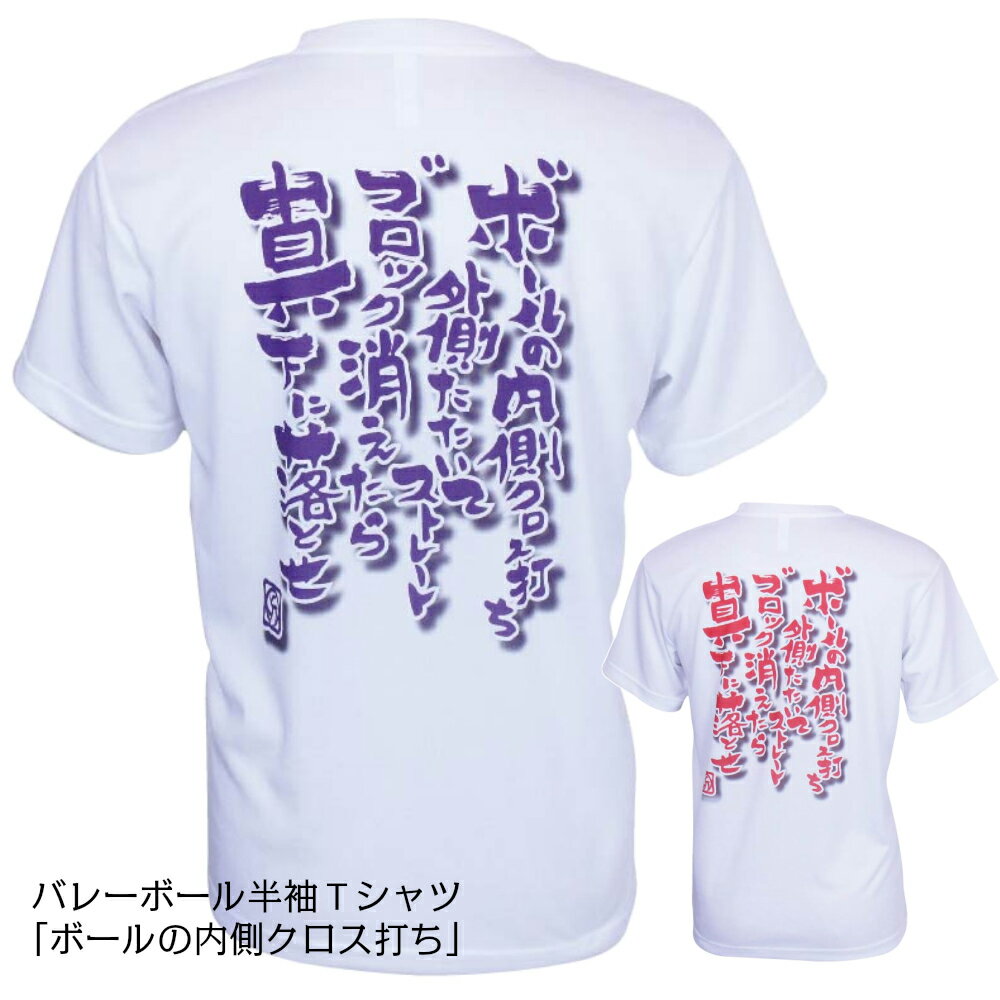 バレーボール 練習着 半袖 メンズ Tシャツ 「クロス打ち」