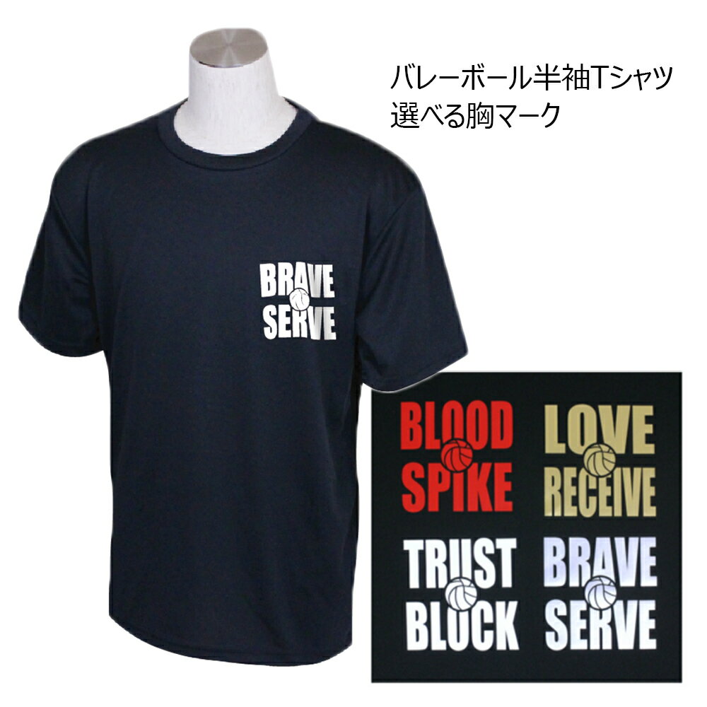 バレーボール 練習着 半袖 メンズ Tシャツ 「LOVE & RECEIVE」 左胸ワンポイントマーク (ノースアイランド) NORTHISLAND