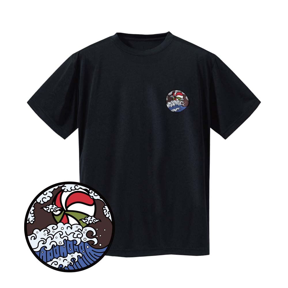 バレー 練習着 半袖 メンズ 左胸ワンポイントマーク 「波と雲と球」Tシャツ ノースアイランド(NORTHISLAND)