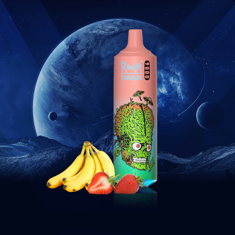 RandM Tornado 9000 ストロベリー バナナ STRAWBERRY BANANA べイプ 持ち運び シーシャ ポケット vape 使い捨て ノンニコチン