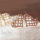 ピアス 金属アレルギー 小さい サシェ sache /商品名：【サージカルステンレスピアス】編み込んだハートのピアス