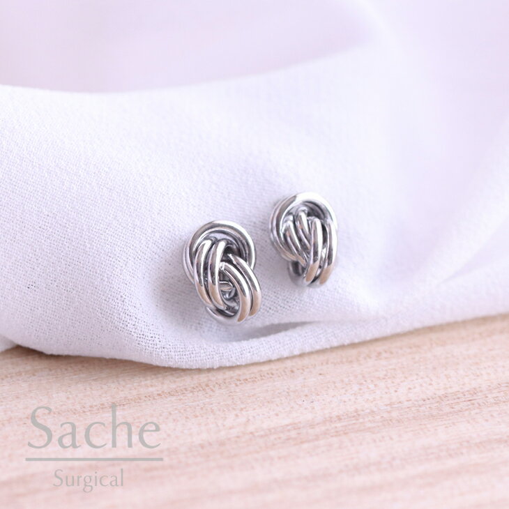 Rakuten - 金属アレルギー対応 ピアス サージカルステンレス つけっぱなし ノット 結び目 サシェ sache 敏感肌用 ピアス/商品名：Asker