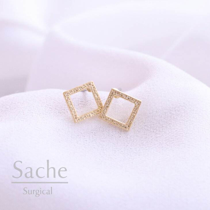 Rakuten - 【12/24再入荷】ピアス 金属アレルギー 小さい マットゴールド サシェ sache 敏感肌用 ピアス/商品名：【サージカルステンレスピアス】Boel
