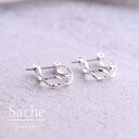 フープピアスピアス 金属アレルギー 純チタン シルバー サシェ sache /商品名：Tuomi