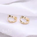 金属アレルギー対応 ピアス 小さめ 純チタン ゴールド シルバー リーフ サシェ sache /商品名：Maaret