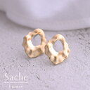 金属アレルギー対応 ピアス 純チタン マットゴールド サシェ sache /商品名：Malin