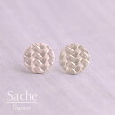 ピアス 金属アレルギー 純チタン 丸 サークル マットシルバー カゴ 網目 サシェ sache /商品名：Nicoline（純チタンピアス）