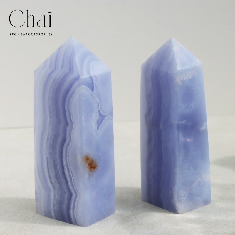 天然石 ブルーレースアゲート ポイント 四角柱 握り石 ストーン インテリア オブジェ ナチュラル 原石 空色 アゲート 希少石 リラックス 人間関係 幸福 希...