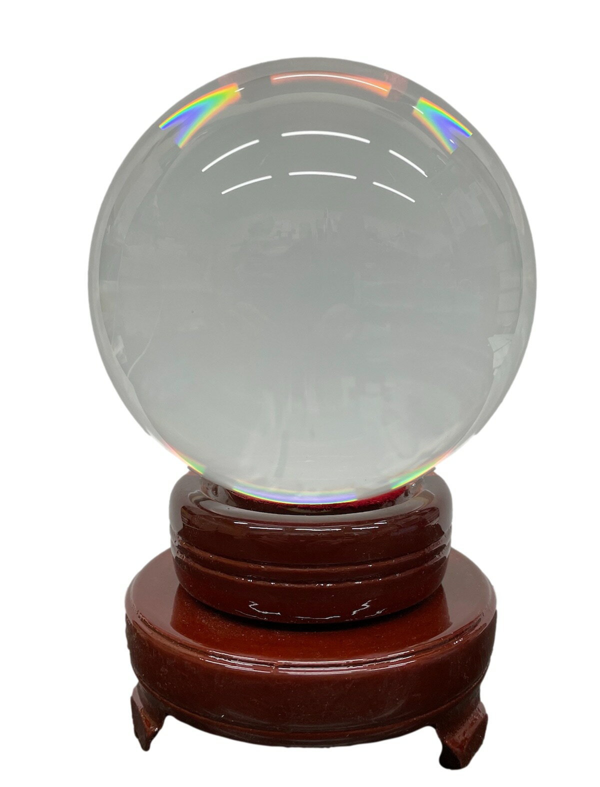 水晶玉 人工（溶錬）100mm 回転台座付き 風水 占い パワーストーン 10cm クリスタルボール