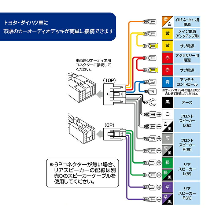 エーモン(amon) Aodea｜トヨタ・ダイハツ車用オーディオハーネス TOYOTA DAIHATSU 自動車 カー用品 ケーブル カーオーディオ カーナビゲーション カーナビ trysE 2202 sachikejapan-10000289 sachikeJapan サンプル画像3