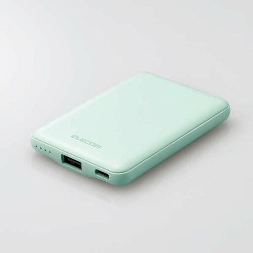 エレコム 薄型コンパクトモバイルバッテリー グリーン DE-C37-5000GN エレコム 薄型コンパクトモバイルバッテリー グリーン DE-C37-5000GN