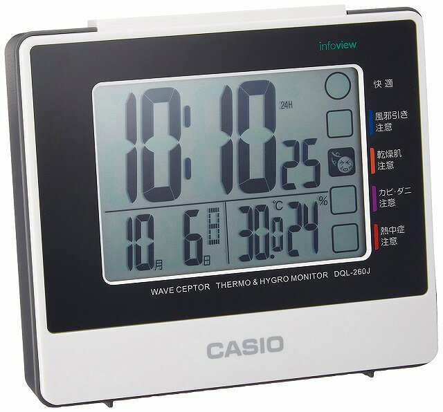 CASIO CLOCK カシオ デジタル生活環境お知らせ電波目覚まし時計 日付表示 温・湿度表示付 DQL-260J-7JF [2]